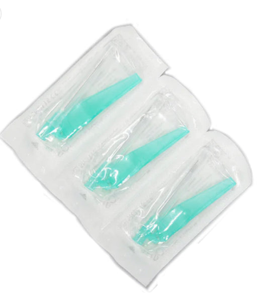 21G Green Needle With Safety Cap (x10)