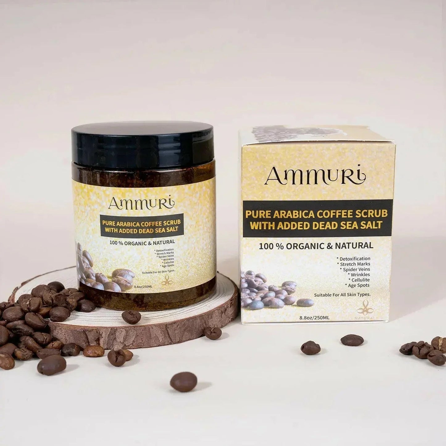 Organic Arabica Coffee Scrub Face Mask for Exfoliation & Glow | Ammuri